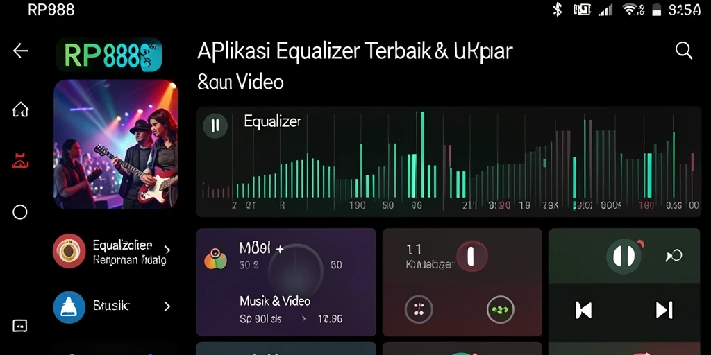 Antarmuka RP888 yang sederhana dan fungsional untuk pengaturan Equalizer.
